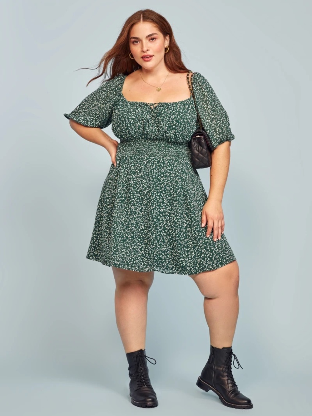 Reformation Green Jo Dress Es Mini Dress